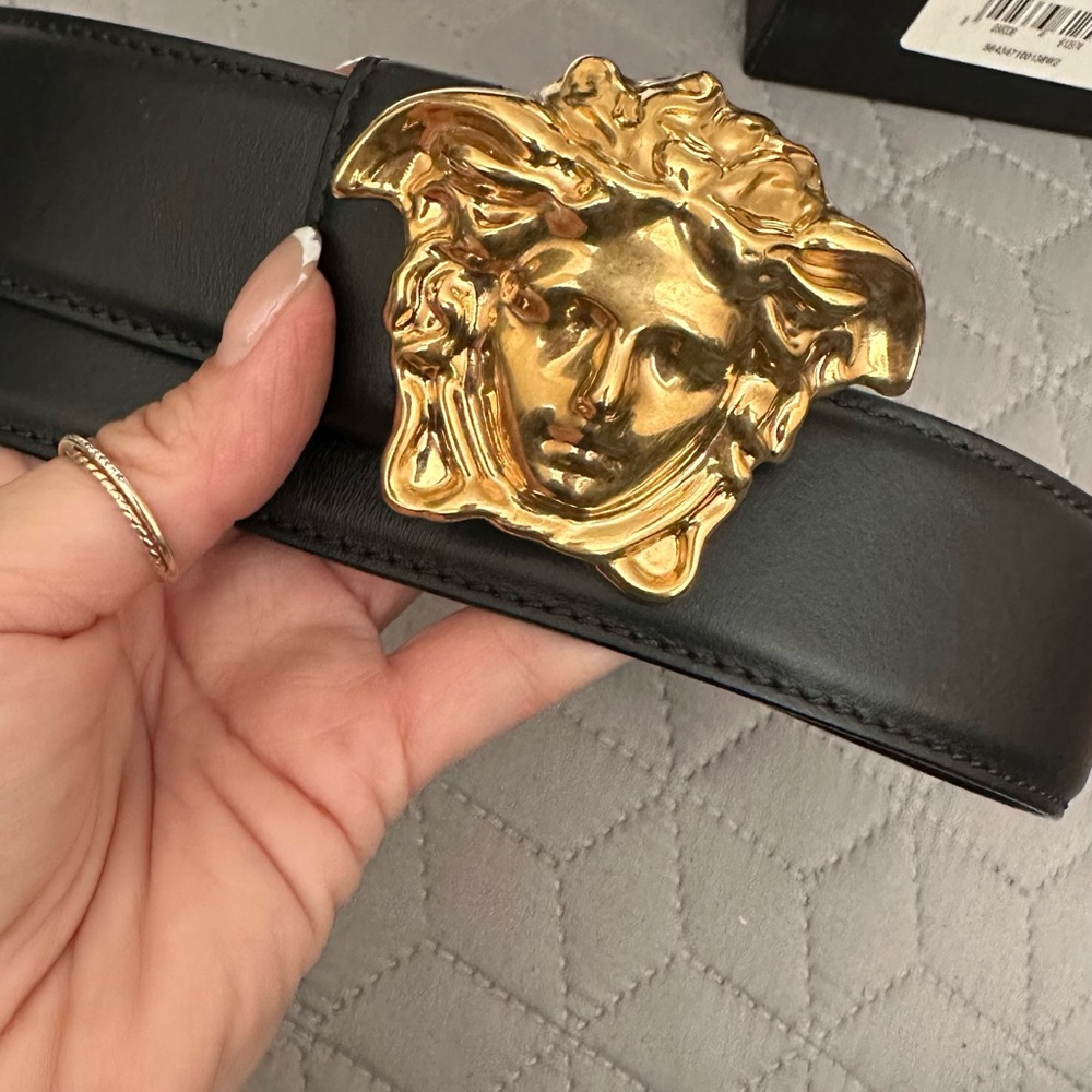 Versace Black Leather Belt